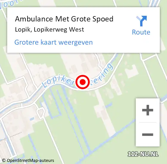 Locatie op kaart van de 112 melding: Ambulance Met Grote Spoed Naar Lopik, Lopikerweg West op 25 augustus 2019 11:18