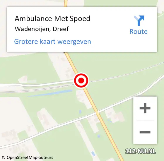 Locatie op kaart van de 112 melding: Ambulance Met Spoed Naar Wadenoijen, Dreef op 25 augustus 2019 11:22