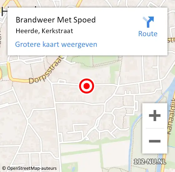 Locatie op kaart van de 112 melding: Brandweer Met Spoed Naar Heerde, Kerkstraat op 25 augustus 2019 11:33