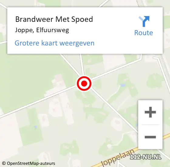 Locatie op kaart van de 112 melding: Brandweer Met Spoed Naar Joppe, Elfuursweg op 11 april 2014 16:29