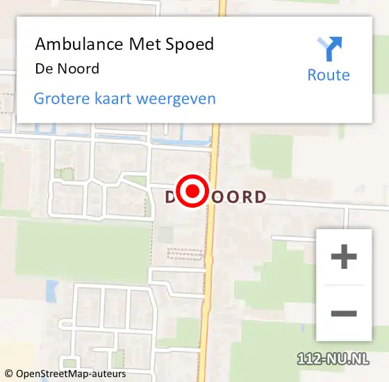 Locatie op kaart van de 112 melding: Ambulance Met Spoed Naar De Noord op 25 augustus 2019 16:19