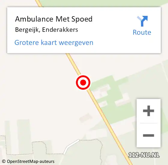 Locatie op kaart van de 112 melding: Ambulance Met Spoed Naar Bergeijk, Enderakkers op 25 augustus 2019 17:29