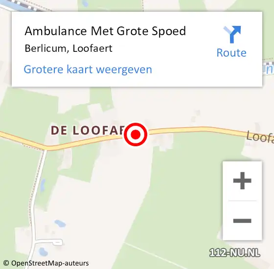 Locatie op kaart van de 112 melding: Ambulance Met Grote Spoed Naar Berlicum, Loofaert op 25 augustus 2019 19:21