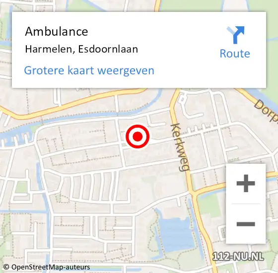 Locatie op kaart van de 112 melding: Ambulance Harmelen, Esdoornlaan op 11 april 2014 16:56