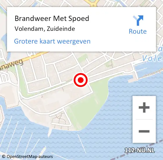 Locatie op kaart van de 112 melding: Brandweer Met Spoed Naar Volendam, Zuideinde op 25 augustus 2019 21:01