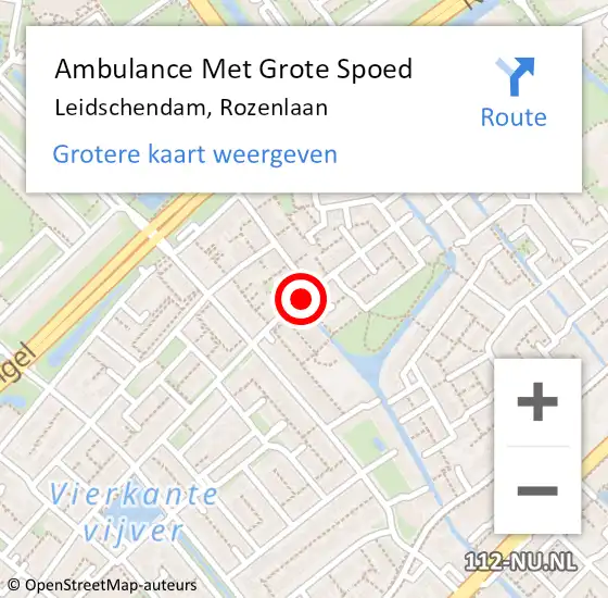 Locatie op kaart van de 112 melding: Ambulance Met Grote Spoed Naar Leidschendam, Rozenlaan op 25 augustus 2019 21:37