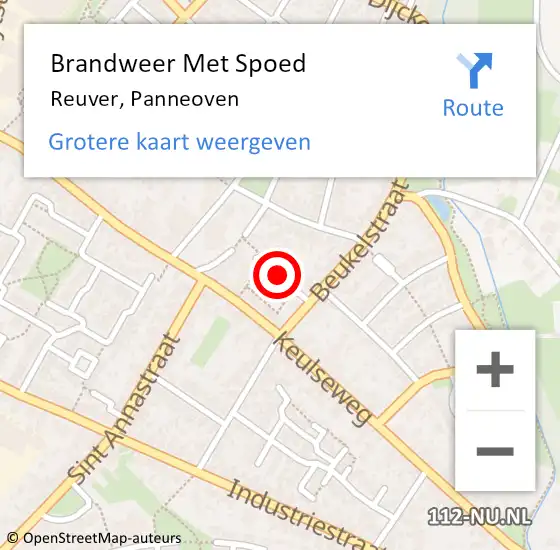 Locatie op kaart van de 112 melding: Brandweer Met Spoed Naar Reuver, Panneoven op 26 augustus 2019 04:25