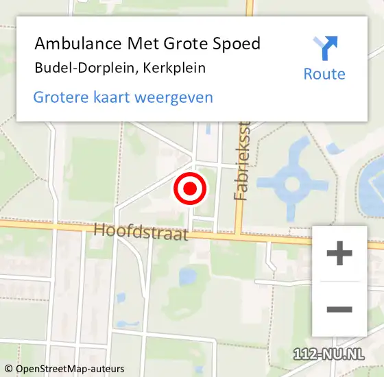 Locatie op kaart van de 112 melding: Ambulance Met Grote Spoed Naar Budel-Dorplein, Kerkplein op 26 augustus 2019 08:01