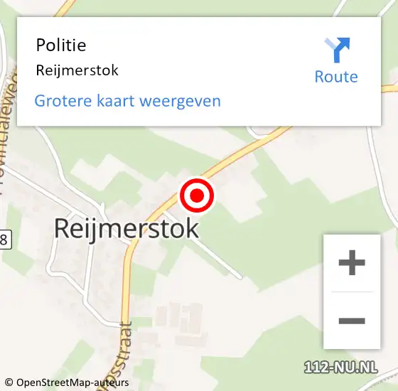 Locatie op kaart van de 112 melding: Politie Reijmerstok op 26 augustus 2019 08:42