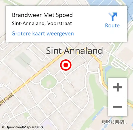 Locatie op kaart van de 112 melding: Brandweer Met Spoed Naar Sint-Annaland, Voorstraat op 26 augustus 2019 09:26