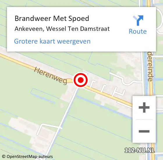 Locatie op kaart van de 112 melding: Brandweer Met Spoed Naar Ankeveen, Wessel Ten Damstraat op 26 augustus 2019 11:14