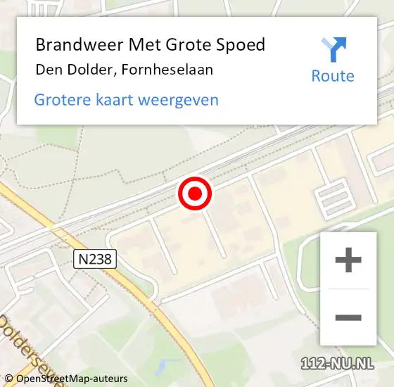 Locatie op kaart van de 112 melding: Brandweer Met Grote Spoed Naar Den Dolder, Fornheselaan op 26 augustus 2019 11:30
