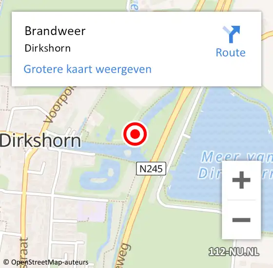 Locatie op kaart van de 112 melding: Brandweer Dirkshorn op 26 augustus 2019 13:27
