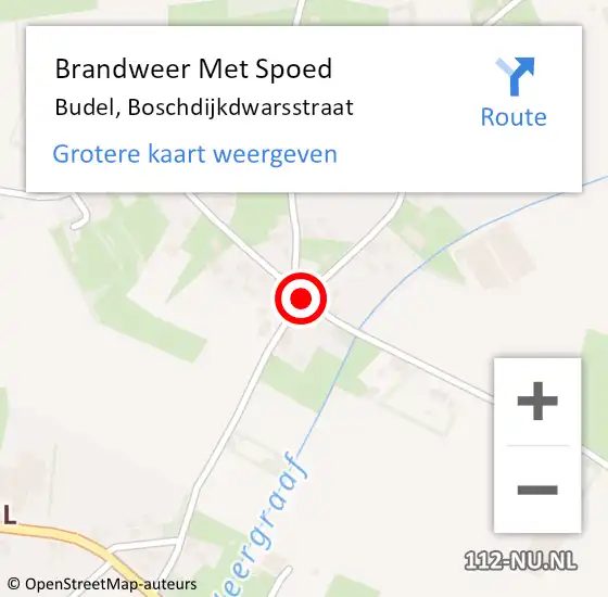Locatie op kaart van de 112 melding: Brandweer Met Spoed Naar Budel, Boschdijkdwarsstraat op 26 augustus 2019 13:27