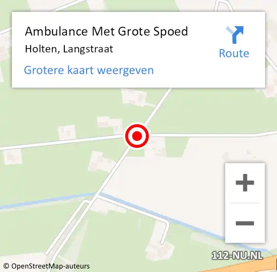 Locatie op kaart van de 112 melding: Ambulance Met Grote Spoed Naar Holten, Langstraat op 26 augustus 2019 14:15