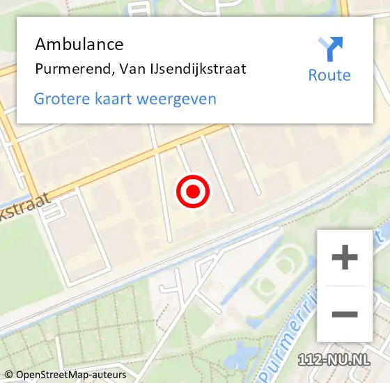 Locatie op kaart van de 112 melding: Ambulance Purmerend, Van IJsendijkstraat op 26 augustus 2019 16:02