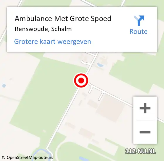 Locatie op kaart van de 112 melding: Ambulance Met Grote Spoed Naar Renswoude, Schalm op 26 augustus 2019 20:24