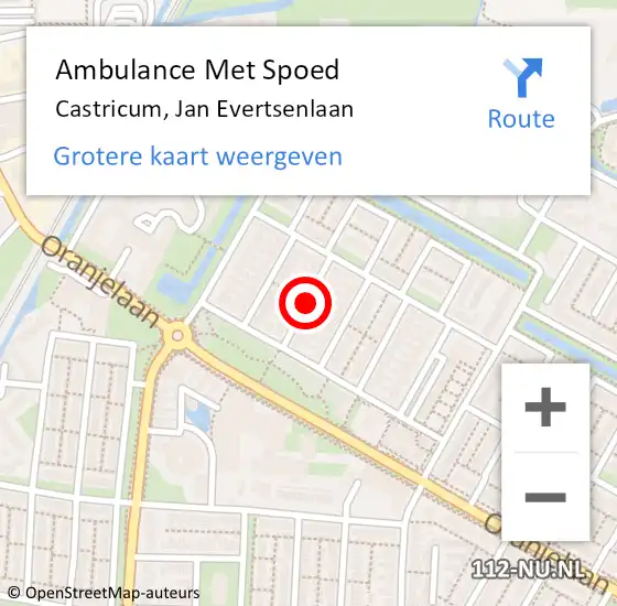 Locatie op kaart van de 112 melding: Ambulance Met Spoed Naar Castricum, Jan Evertsenlaan op 26 augustus 2019 21:44