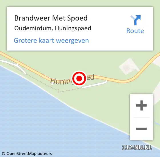 Locatie op kaart van de 112 melding: Brandweer Met Spoed Naar Oudemirdum, Huningspaed op 26 augustus 2019 21:47