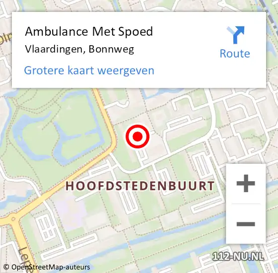 Locatie op kaart van de 112 melding: Ambulance Met Spoed Naar Vlaardingen, Bonnweg op 26 augustus 2019 22:45