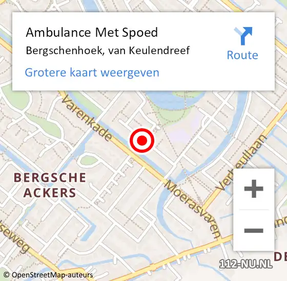 Locatie op kaart van de 112 melding: Ambulance Met Spoed Naar Bergschenhoek, van Keulendreef op 26 augustus 2019 23:37