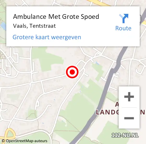 Locatie op kaart van de 112 melding: Ambulance Met Grote Spoed Naar Vaals, Tentstraat op 11 april 2014 19:24