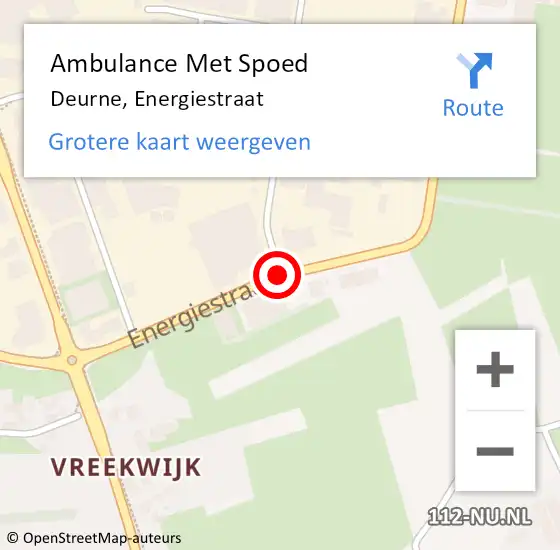 Locatie op kaart van de 112 melding: Ambulance Met Spoed Naar Deurne, Energiestraat op 27 augustus 2019 01:34