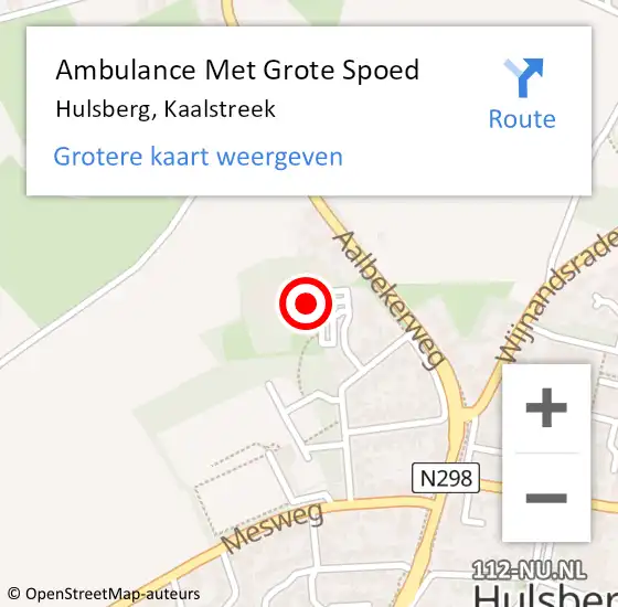 Locatie op kaart van de 112 melding: Ambulance Met Grote Spoed Naar Hulsberg, Kaalstreek op 11 april 2014 19:52