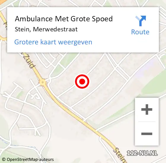 Locatie op kaart van de 112 melding: Ambulance Met Grote Spoed Naar Stein, Merwedestraat op 11 april 2014 20:07