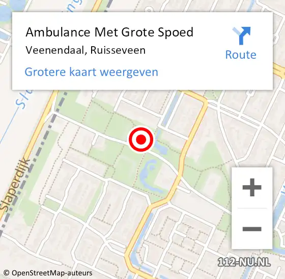 Locatie op kaart van de 112 melding: Ambulance Met Grote Spoed Naar Veenendaal, Ruisseveen op 11 april 2014 20:12