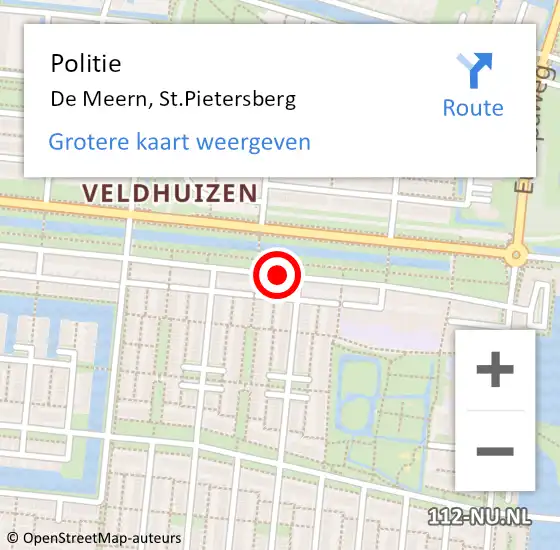 Locatie op kaart van de 112 melding: Politie De Meern, St.Pietersberg op 27 augustus 2019 11:15