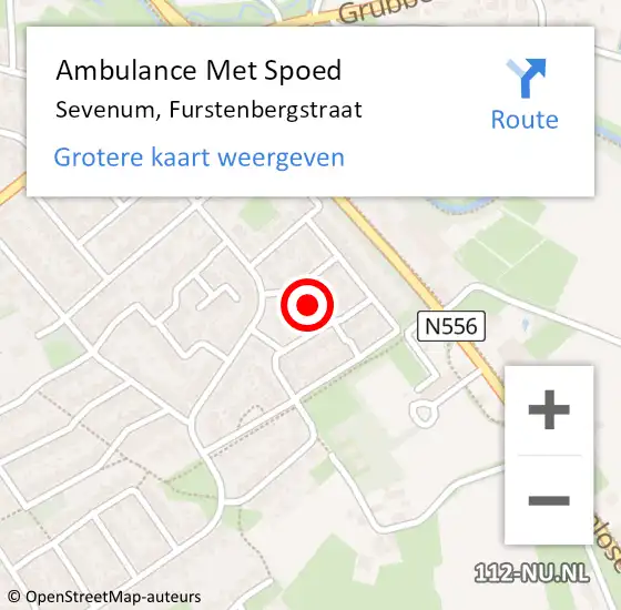 Locatie op kaart van de 112 melding: Ambulance Met Spoed Naar Sevenum, Furstenbergstraat op 27 augustus 2019 13:08