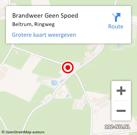 Locatie op kaart van de 112 melding: Brandweer Geen Spoed Naar Beltrum, Ringweg op 27 augustus 2019 13:21