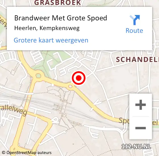 Locatie op kaart van de 112 melding: Brandweer Met Grote Spoed Naar Heerlen, Kempkensweg op 27 augustus 2019 13:37