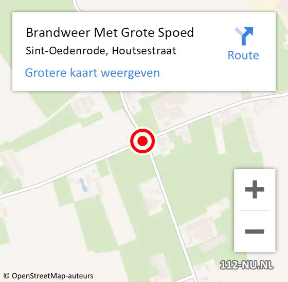 Locatie op kaart van de 112 melding: Brandweer Met Grote Spoed Naar Sint-Oedenrode, Houtsestraat op 27 augustus 2019 14:15