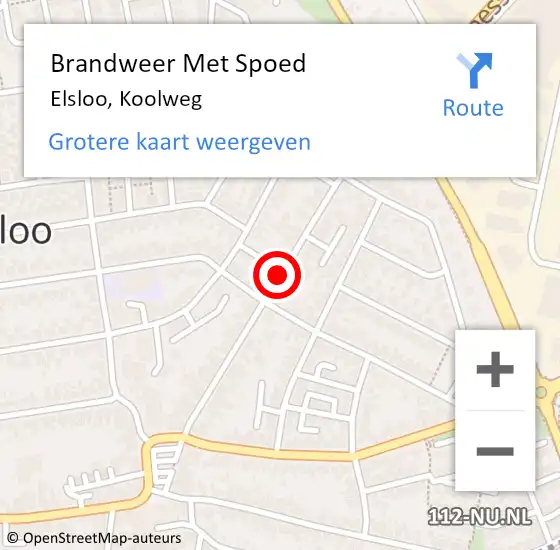 Locatie op kaart van de 112 melding: Brandweer Met Spoed Naar Elsloo, Koolweg op 27 augustus 2019 15:31