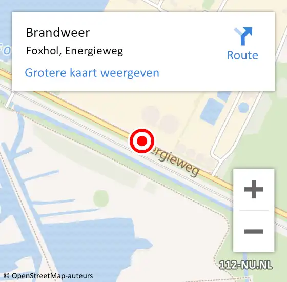 Locatie op kaart van de 112 melding: Brandweer Foxhol, Energieweg op 27 augustus 2019 16:03