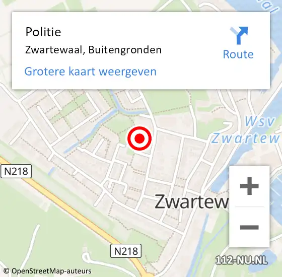 Locatie op kaart van de 112 melding: Politie Zwartewaal, Buitengronden op 27 augustus 2019 16:17