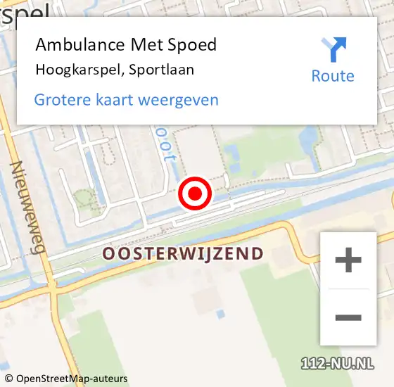 Locatie op kaart van de 112 melding: Ambulance Met Spoed Naar Hoogkarspel, Sportlaan op 27 augustus 2019 17:23