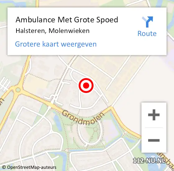 Locatie op kaart van de 112 melding: Ambulance Met Grote Spoed Naar Halsteren, Molenwieken op 27 augustus 2019 17:59