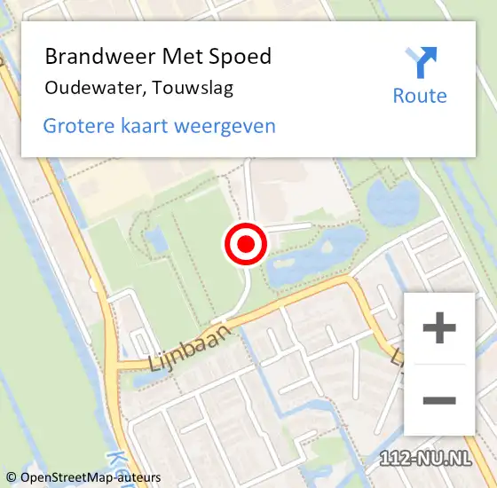 Locatie op kaart van de 112 melding: Brandweer Met Spoed Naar Oudewater, Touwslag op 27 augustus 2019 19:34