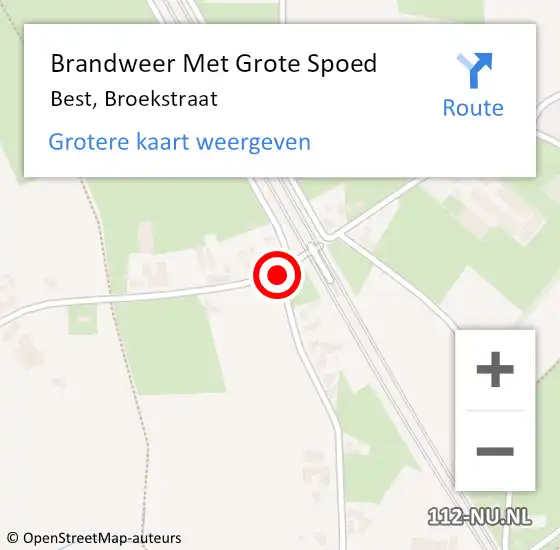 Locatie op kaart van de 112 melding: Brandweer Met Grote Spoed Naar Best, Broekstraat op 27 augustus 2019 21:11