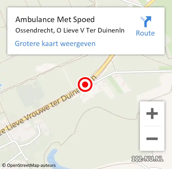 Locatie op kaart van de 112 melding: Ambulance Met Spoed Naar Ossendrecht, Ter Duinenln op 27 augustus 2019 21:25
