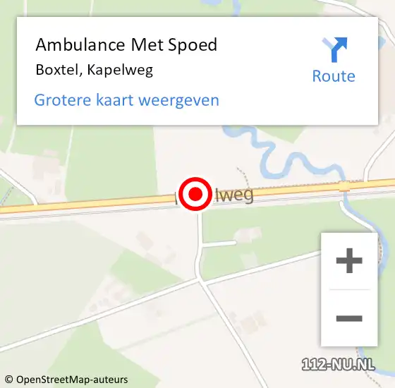 Locatie op kaart van de 112 melding: Ambulance Met Spoed Naar Boxtel, Kapelweg op 27 augustus 2019 23:38
