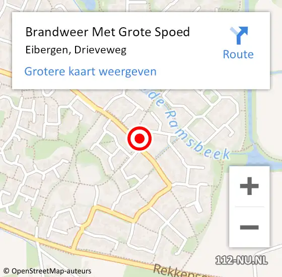 Locatie op kaart van de 112 melding: Brandweer Met Grote Spoed Naar Eibergen, Drieveweg op 28 september 2013 12:46