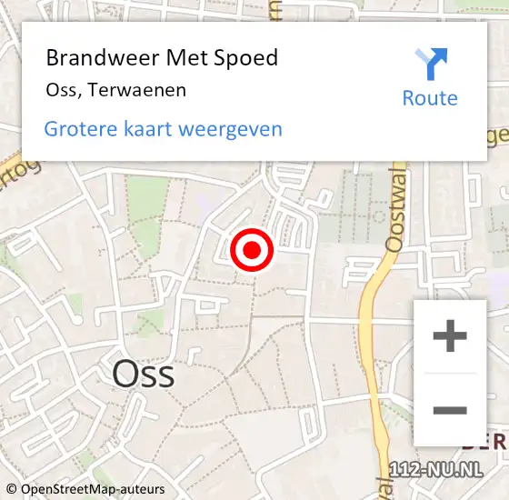 Locatie op kaart van de 112 melding: Brandweer Met Spoed Naar Oss, Terwaenen op 28 augustus 2019 01:06