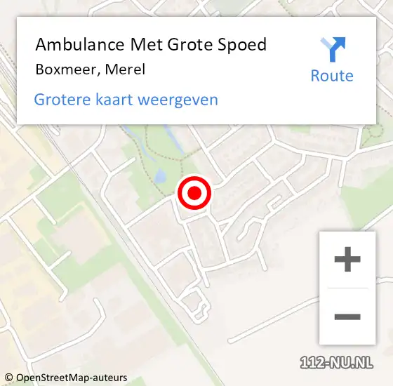 Locatie op kaart van de 112 melding: Ambulance Met Grote Spoed Naar Boxmeer, Merel op 28 augustus 2019 11:06