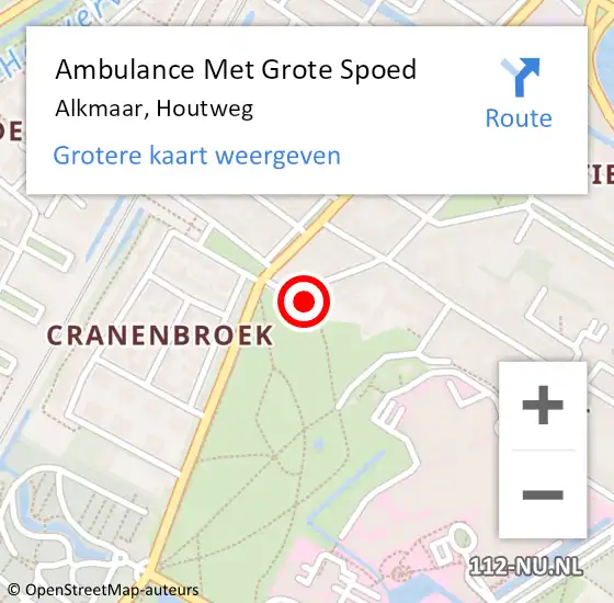 Locatie op kaart van de 112 melding: Ambulance Met Grote Spoed Naar Alkmaar, Houtweg op 28 augustus 2019 12:21