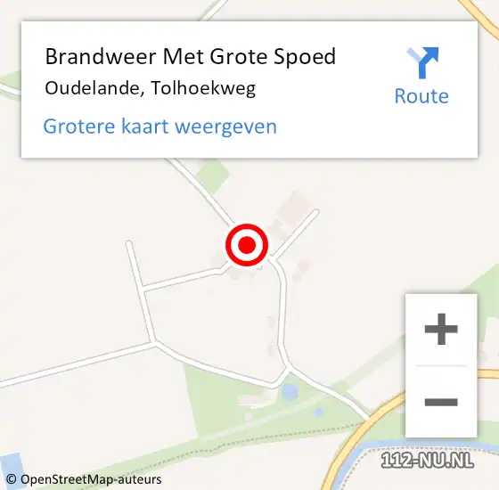 Locatie op kaart van de 112 melding: Brandweer Met Grote Spoed Naar Oudelande, Tolhoekweg op 28 augustus 2019 12:32