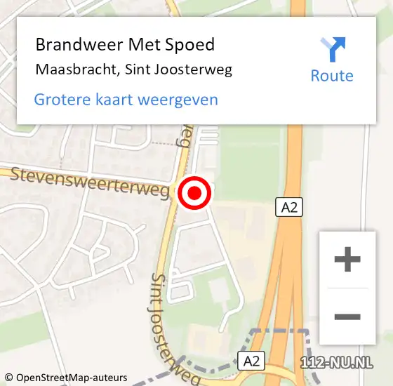 Locatie op kaart van de 112 melding: Brandweer Met Spoed Naar Maasbracht, Sint Joosterweg op 28 augustus 2019 13:51